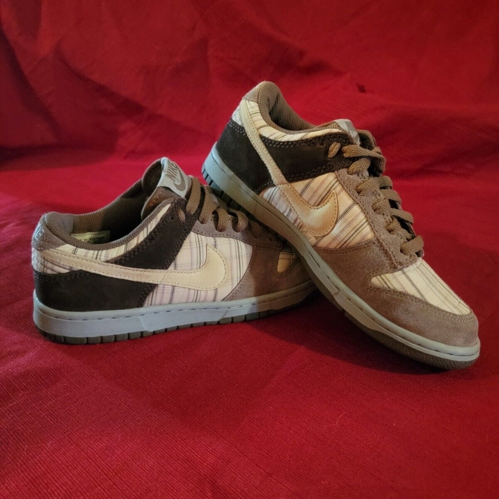 Nike Dunk Low Premium Net Palomino Plaid Sneakers-Size 7.5